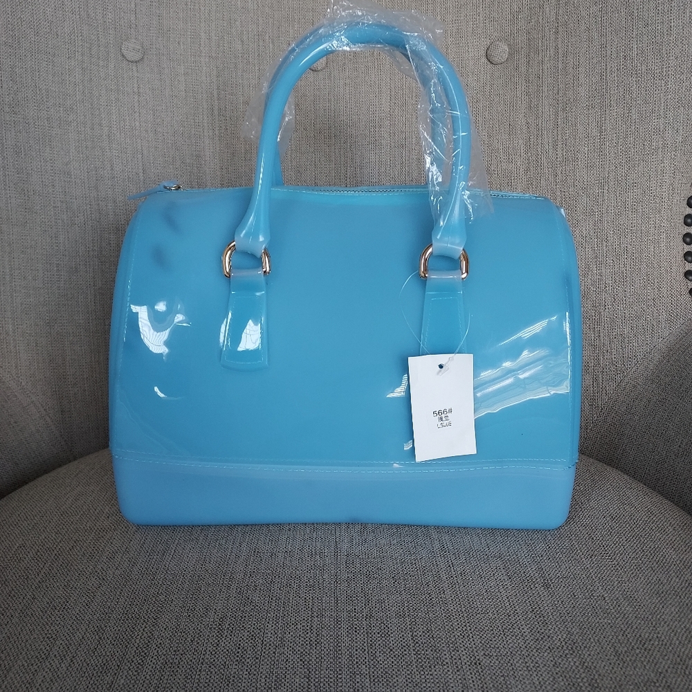 BLUE JELLY HANDBAG